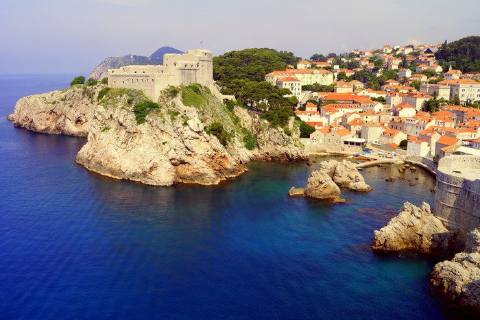 Dubrovnik Castle and Old Town on the Coast of Croatia