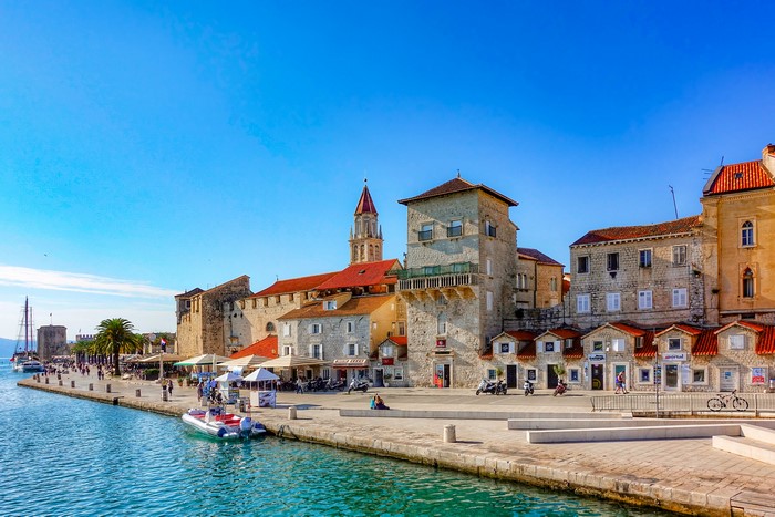 Trogir, Dalmatia Region, Croatia Waterfront with Boats and Buildings
