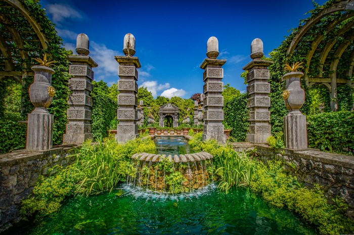 Arundel Castle Gardens Fountain and Arches