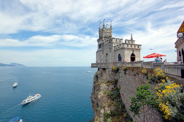 Swallow's Nest castle on a cliff overlooking the Black Sea