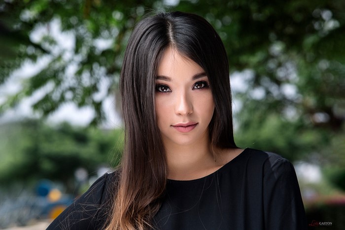 Beautiful Brunette Girl with Dark Hair