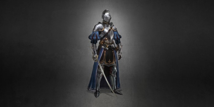 Medieval Knight in Full Armor with Sword
