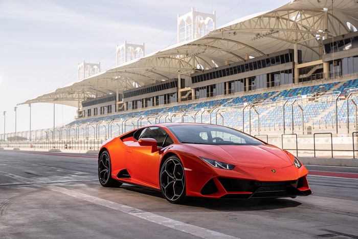 Orange Lamborghini on a Race Track