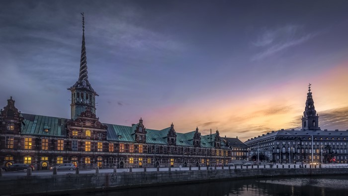 Christiansborg Castle-danish parliament Denmark Copenhagen Castles Houses Evening