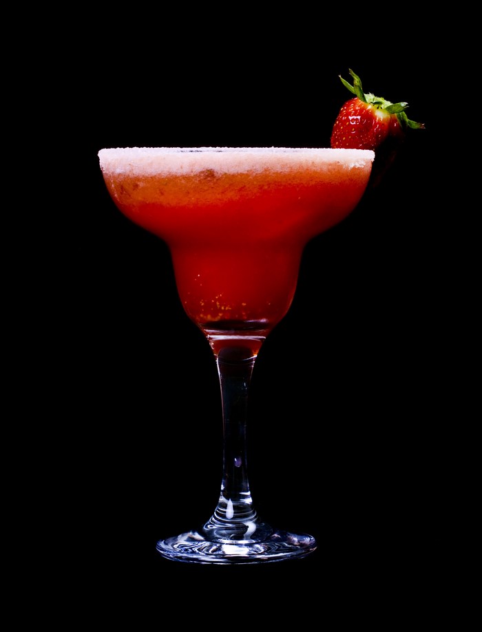 Strawberry Margarita Cocktail in Stemware