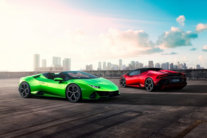 Two Lamborghini Huracan Spyder Evo Roadsters