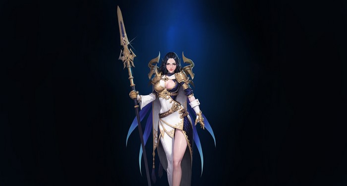 Artanis from StarCraft holding a spear