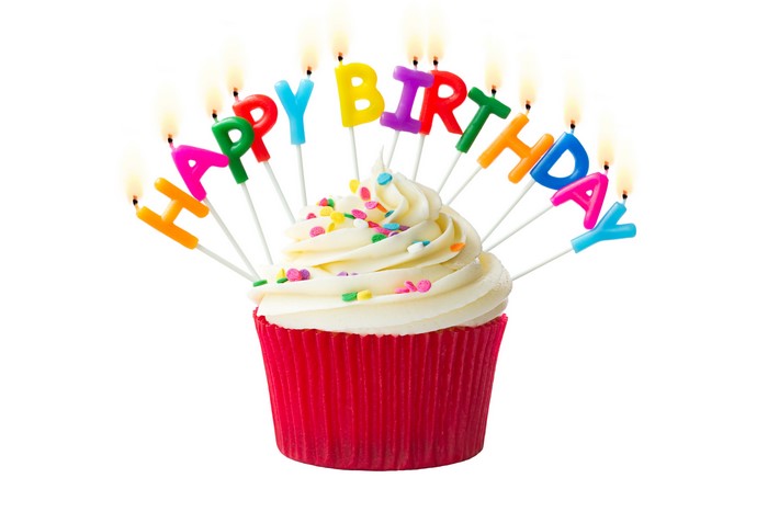 Birthday Cupcake with Candles