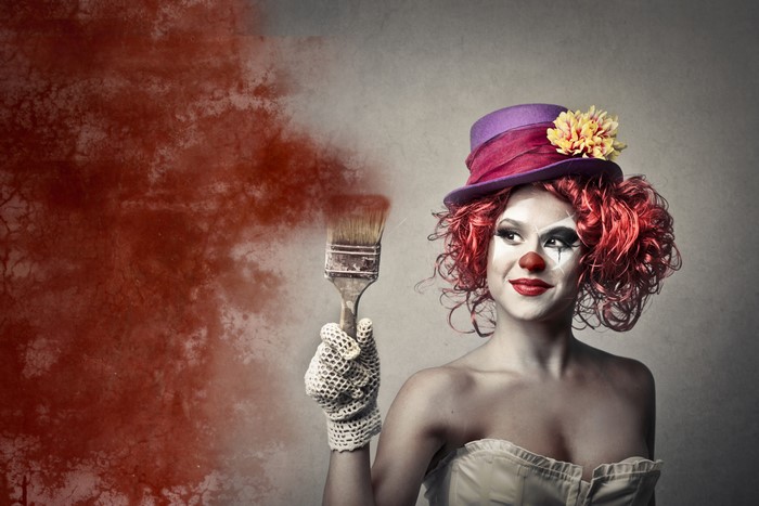 Clown with Paintbrush and Hat