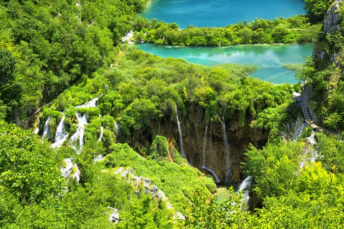 4K Plitvice Lakes National Park Croatia Waterfalls