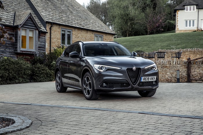 Alfa Romeo Stelvio Nero Edizione in front of a house