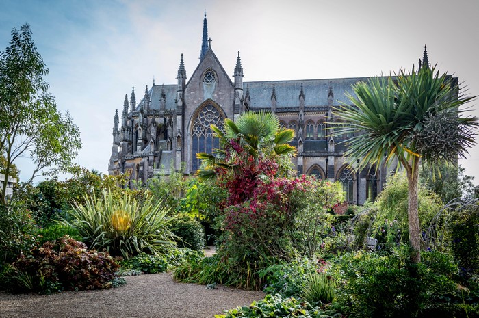 Arundel Castle Gardens with Gothic Architecture