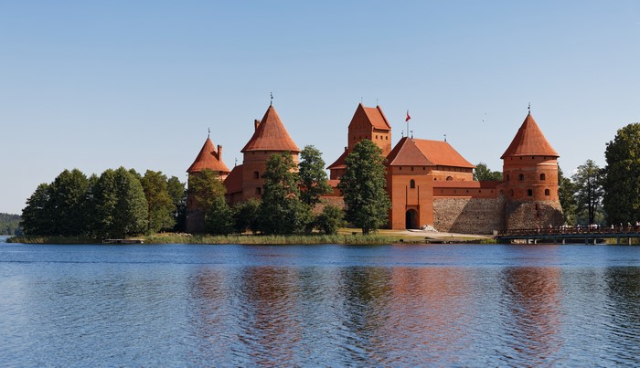 Trakai Island Castle in Lithuania on a Lake