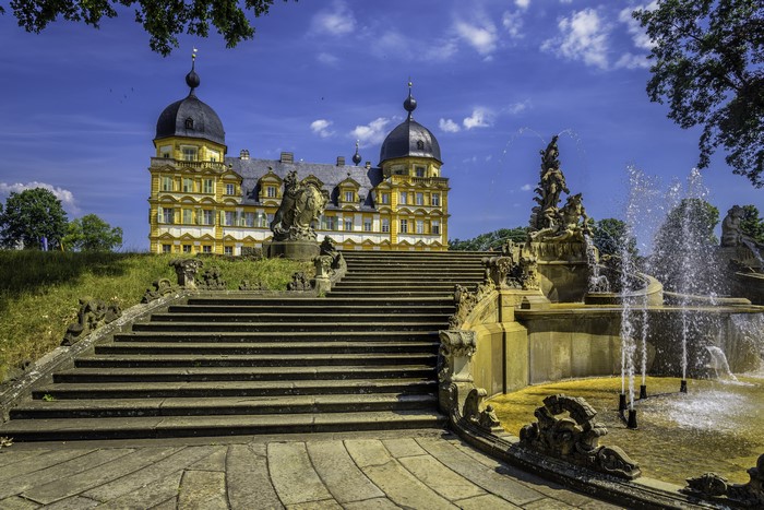Seehof Palace with Fountain and Stairs, Germany