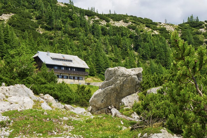 Mountain hut in the Julian Alps, Slovenia