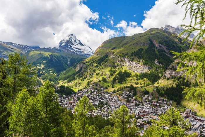 Zermatt village with Matterhorn mountain, Switzerland