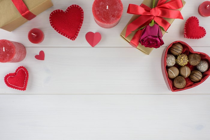 Valentine's Day Gift with Chocolates and Candles