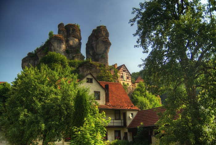Houses and Crags in Oberfranken, Germany