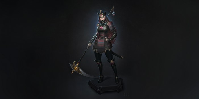 4K Samurai Warrior with Scythe by Dan Pogrebn