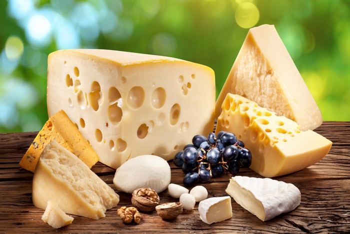 Assortment of Cheeses with Grapes and Nuts