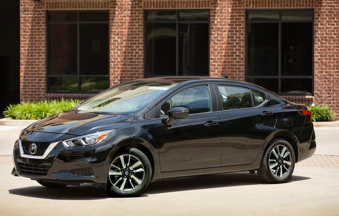 Black 2020 Nissan Versa SV Sedan