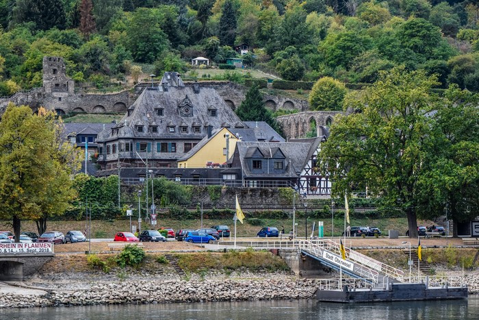 Oberwesel Rhine River Germany Houses and Trees