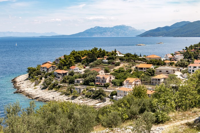 Houses on the coast of Prigradica, Croatia by the sea