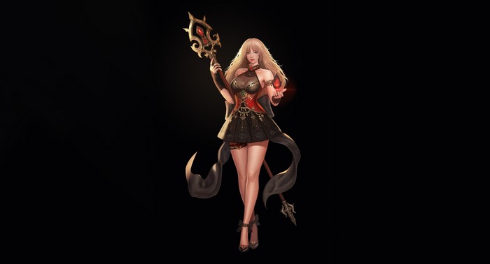Blonde Mage with Staff and Orb by Donghun Kim