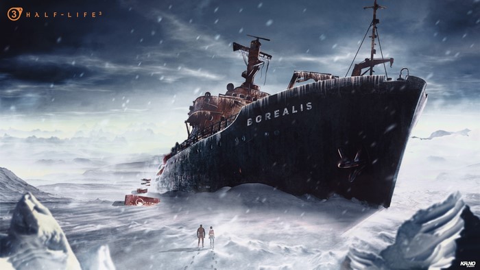 Half-Life 3 Borealis ship in snow
