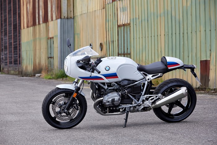 BMW R nineT Racer motorcycle parked outdoors
