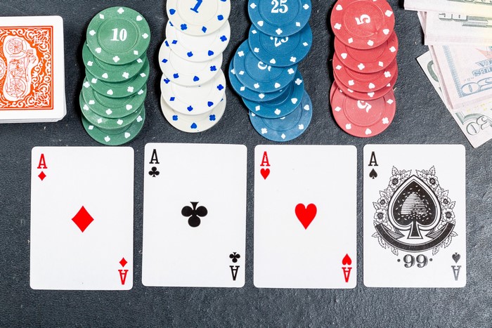 Four Aces and Casino Chips