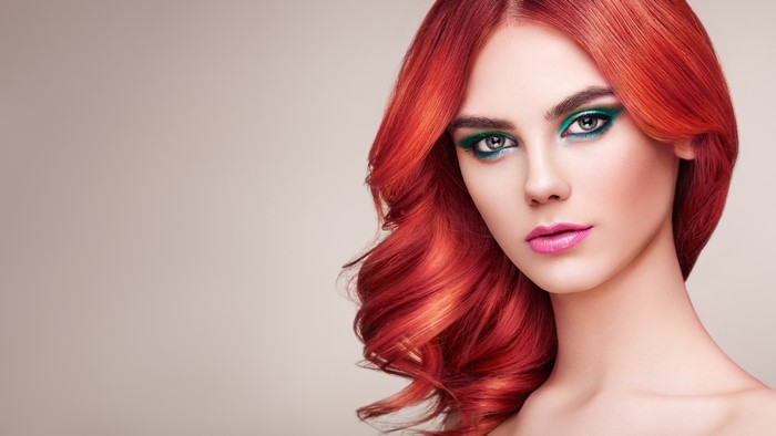 4K Portrait of a Redhead Woman with Makeup
