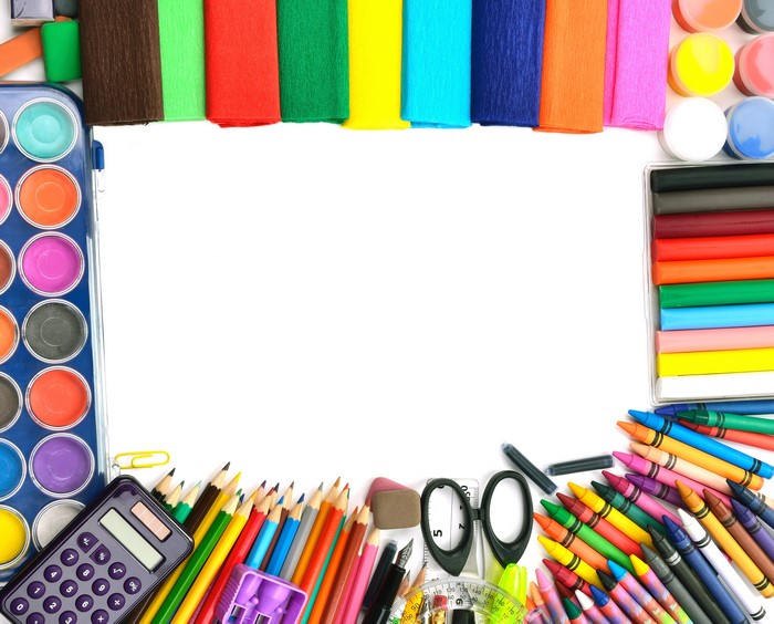 School Stationery and Art Supplies Frame