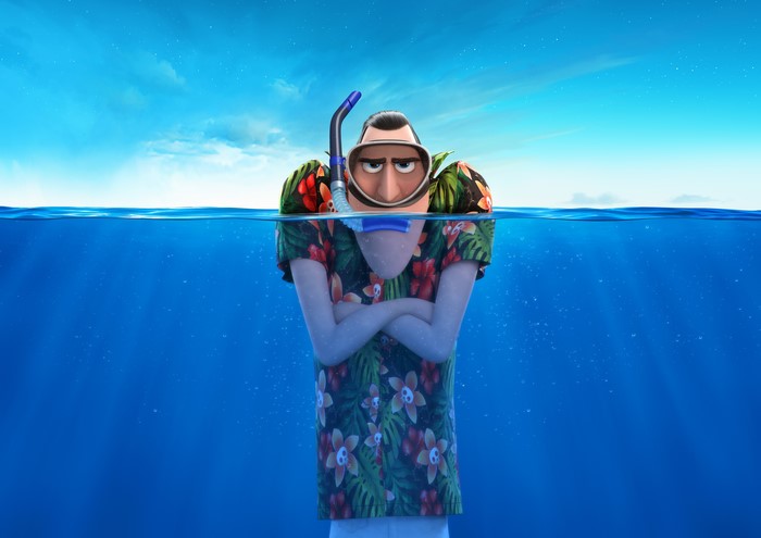 Dracula from Hotel Transylvania 3 snorkeling