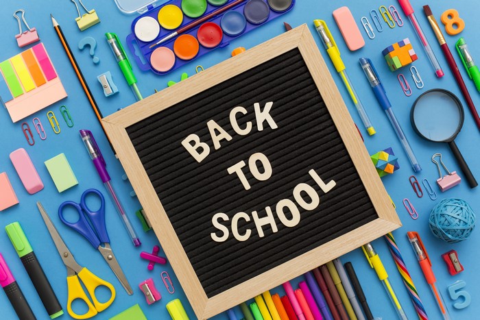 Back to School Stationery Flat Lay