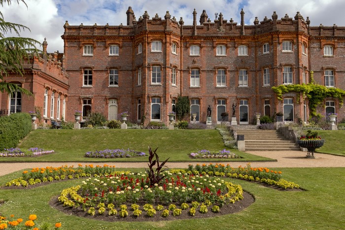 Hughenden Manor with formal gardens and lawn