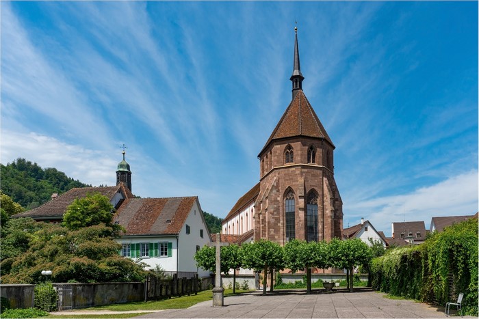 Church and buildings in Bad Zurzach, Switzerland