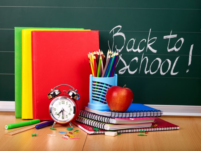 Back to School Supplies on a Desk