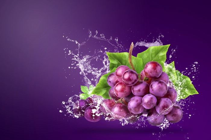 Grapes with Water Splash