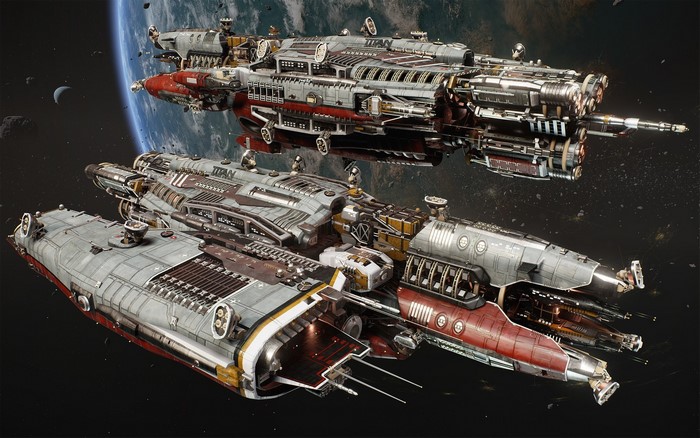 Two TDS Athena starships from Fractured Space
