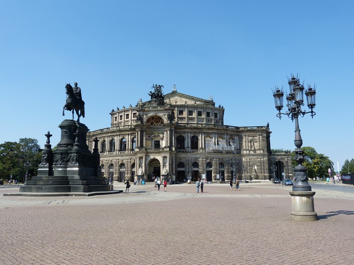 Semper Opera, Dresden, Germany, Monument, Street light