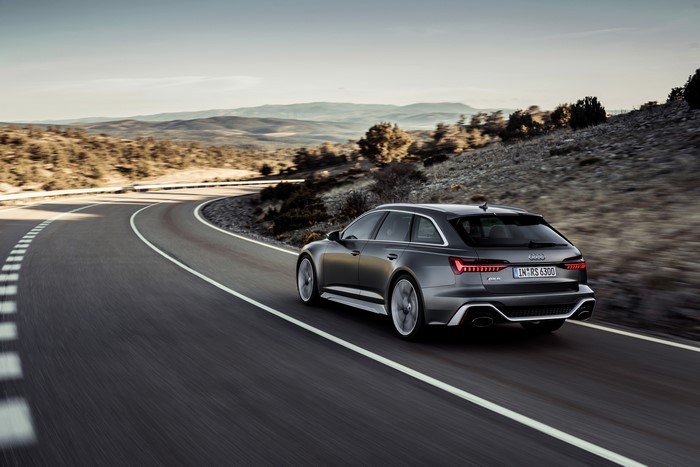 Audi RS6 Avant driving on a winding road
