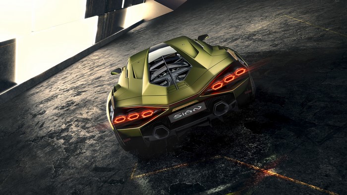 4K Lamborghini Sian Back View