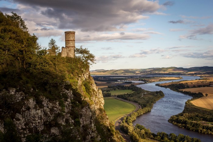 Kinnoull Hill Tower and River Tay, Scotland