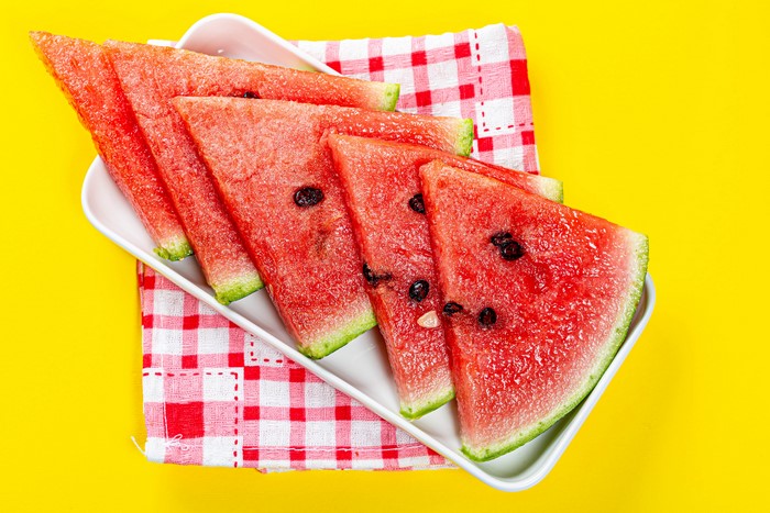 Sliced Watermelons on a Plate