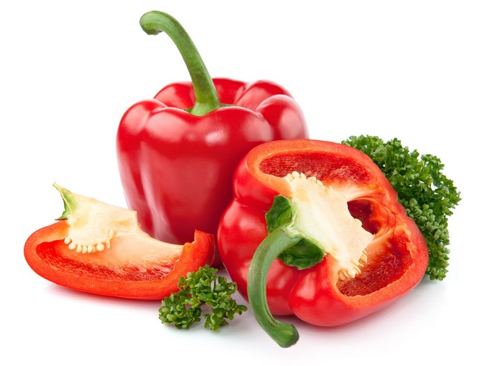 Red Bell Peppers with Parsley
