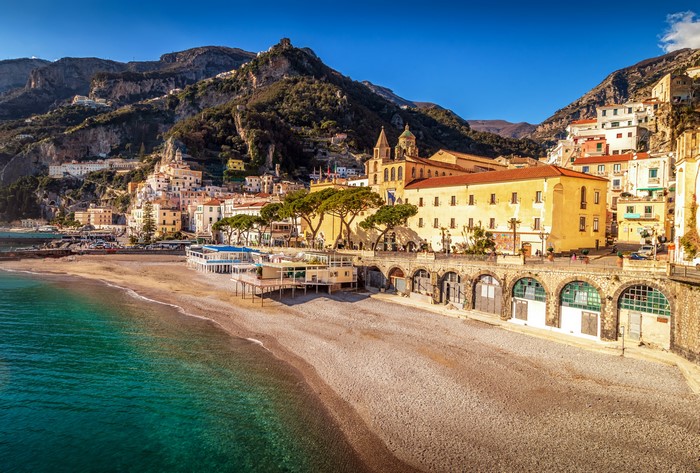 4K Amalfi Coast Italy Mountains Beach