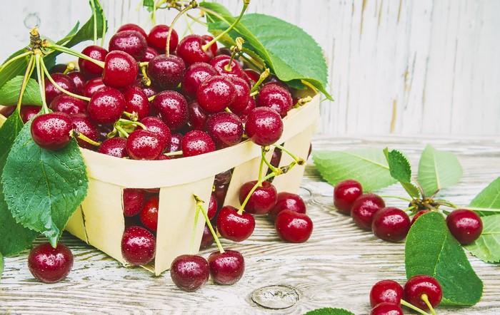 Cherries in a Wicker Basket
