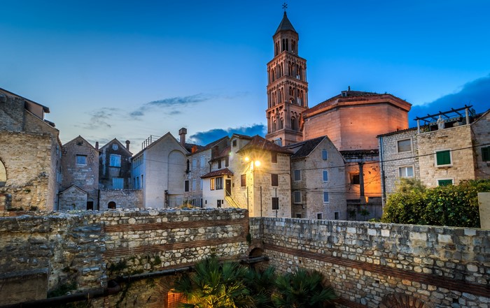 Cathedral of Saint Domnius in Split, Croatia at Dusk
