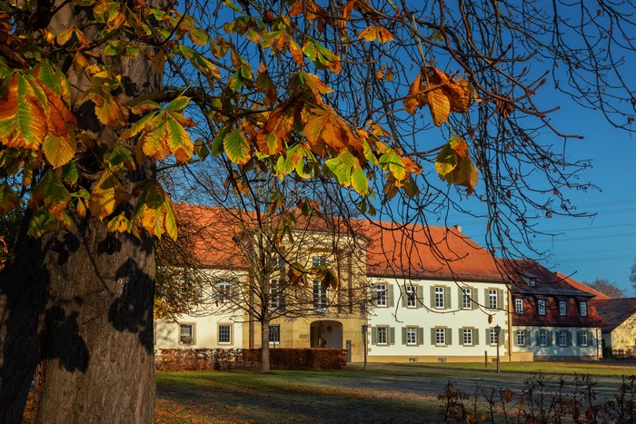 Monrepos Palace in Germany during Autumn